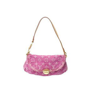 Louis Vuitton Pleaty Shoulder Bag Fuchsia Pink Monogram Denim Canvas